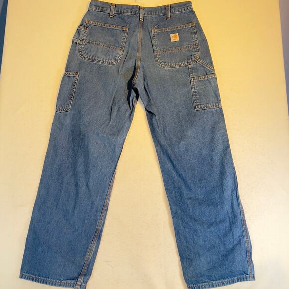 Carhartt FR Denim Jeans Men's 34w x 32L Flame Resistant FRB13 DNM Blue Utility - Picture 3 of 16